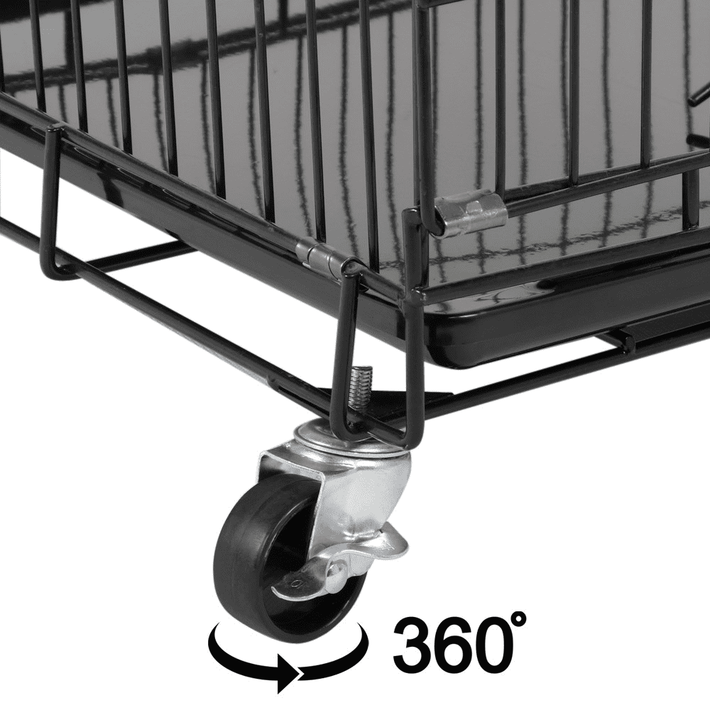 4 Tiers Rolling Cat Cage Pet Cage with Hammock; Black - DelightsDownSouth