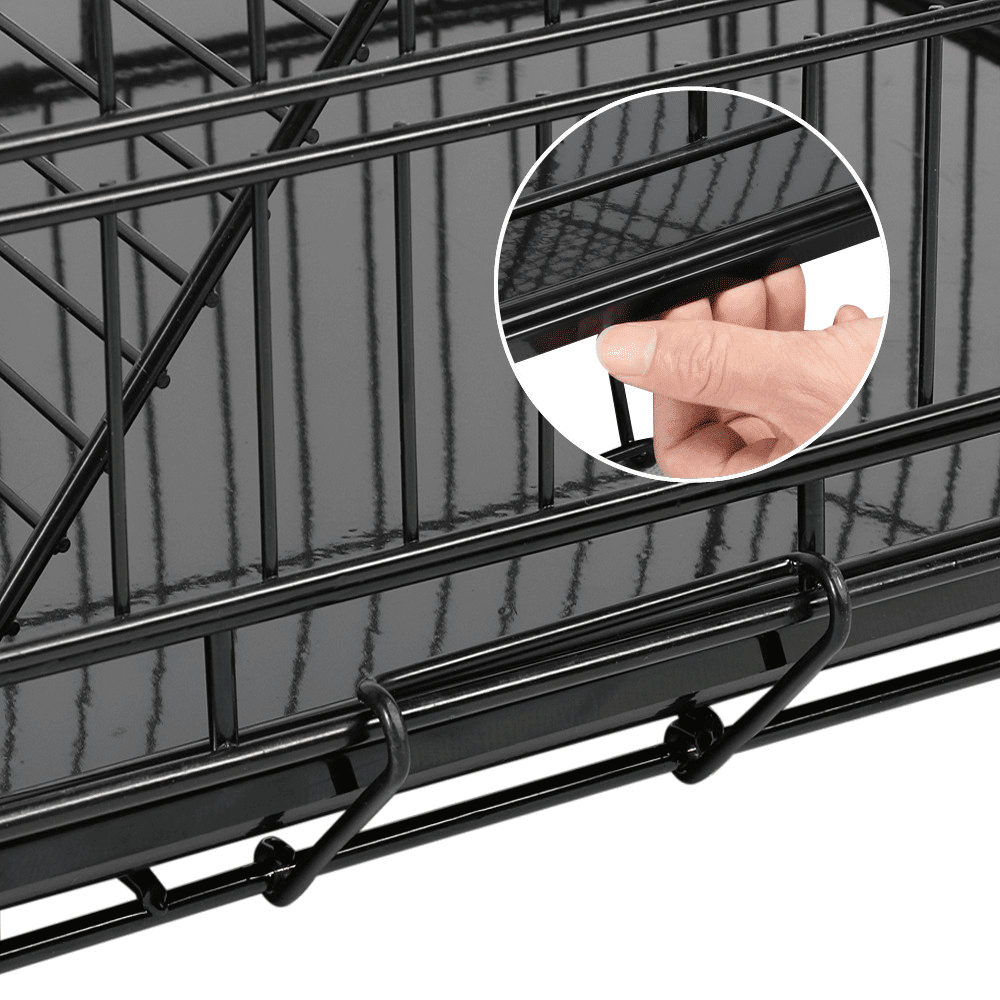 4 Tiers Rolling Cat Cage Pet Cage with Hammock; Black - DelightsDownSouth