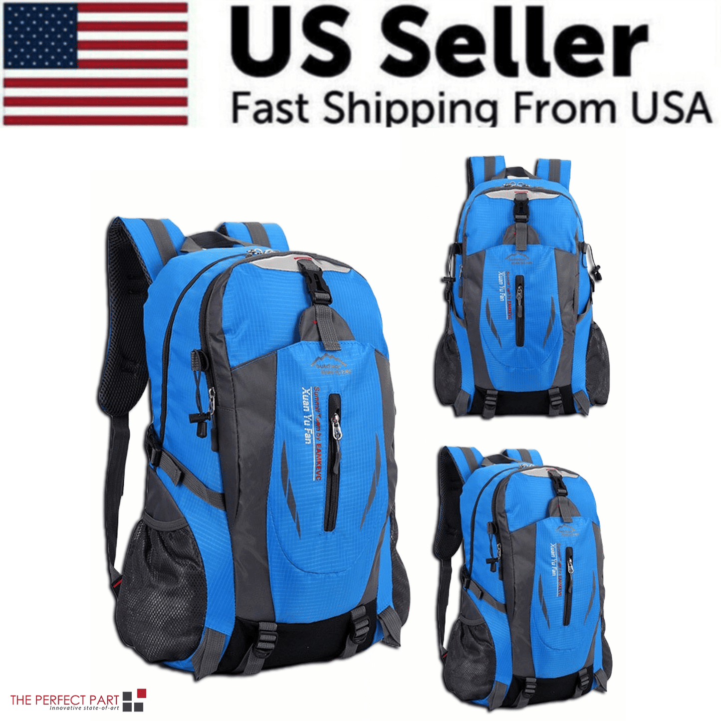 40L Men Women Travel Backpack Rucksack Camping Laptop Hiking School Book Bag USA - DelightsDownSouth