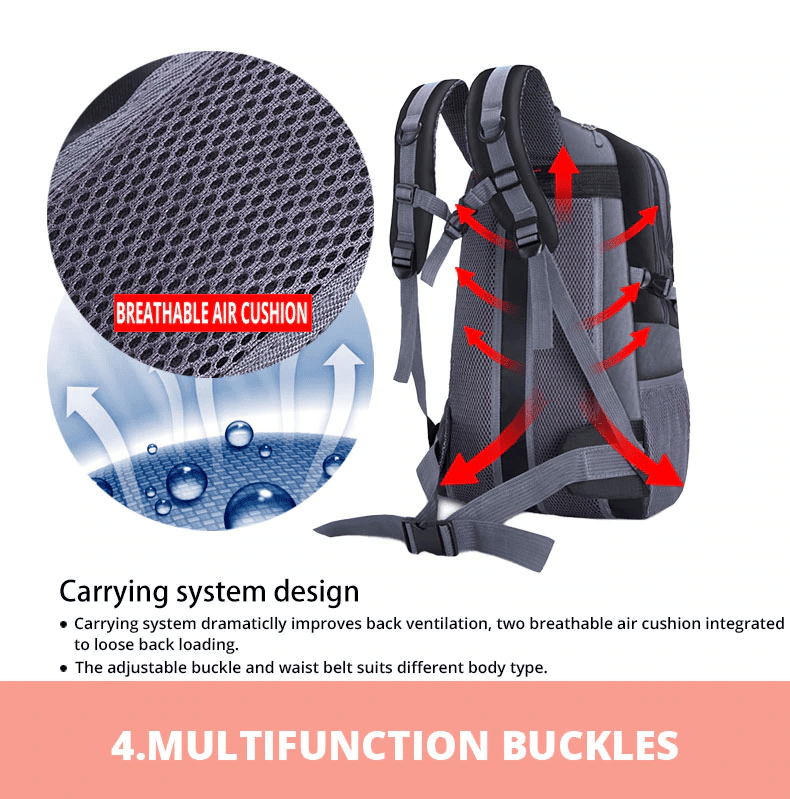 40L Men Women Travel Backpack Rucksack Camping Laptop Hiking School Book Bag USA - DelightsDownSouth