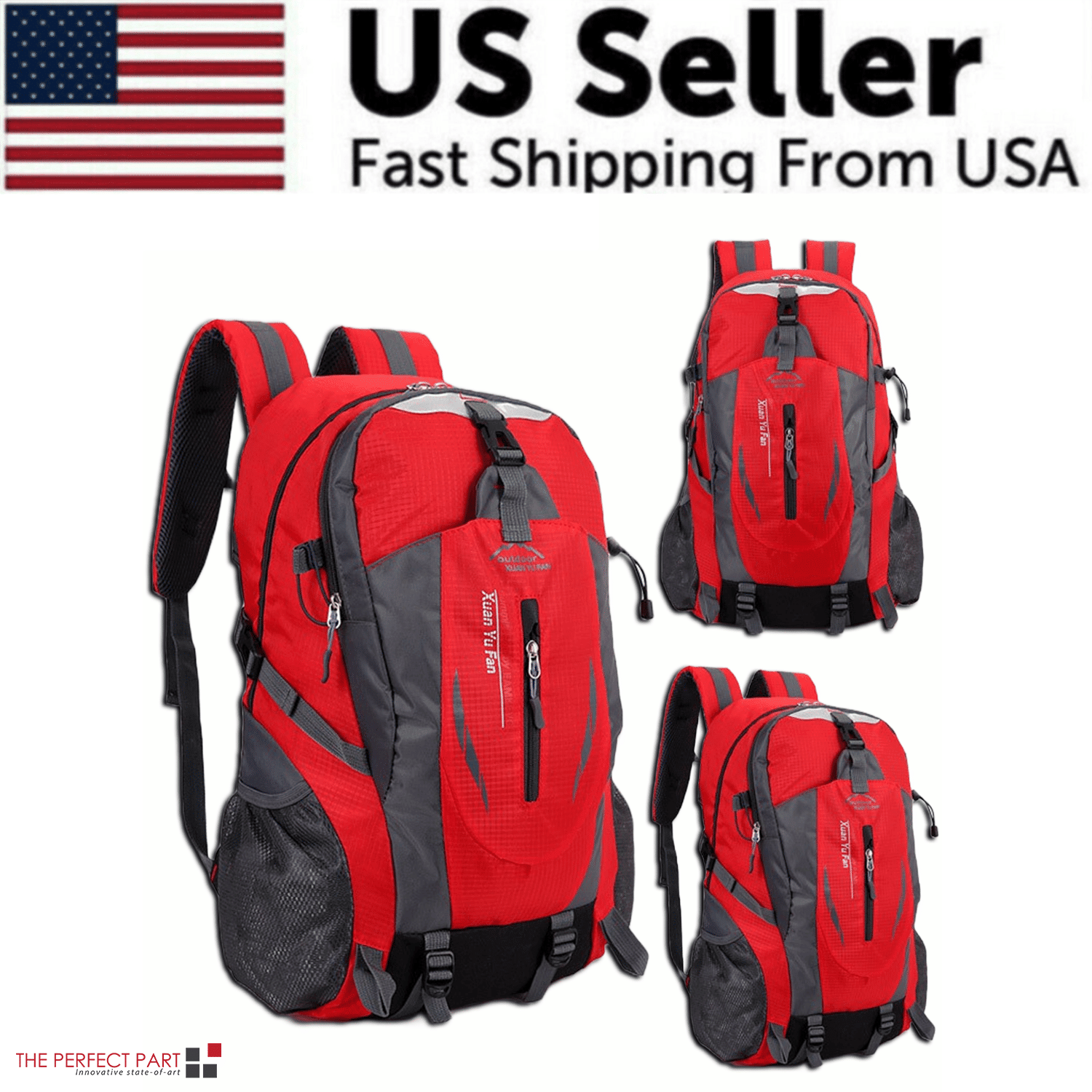 40L Men Women Travel Backpack Rucksack Camping Laptop Hiking School Book Bag USA - DelightsDownSouth