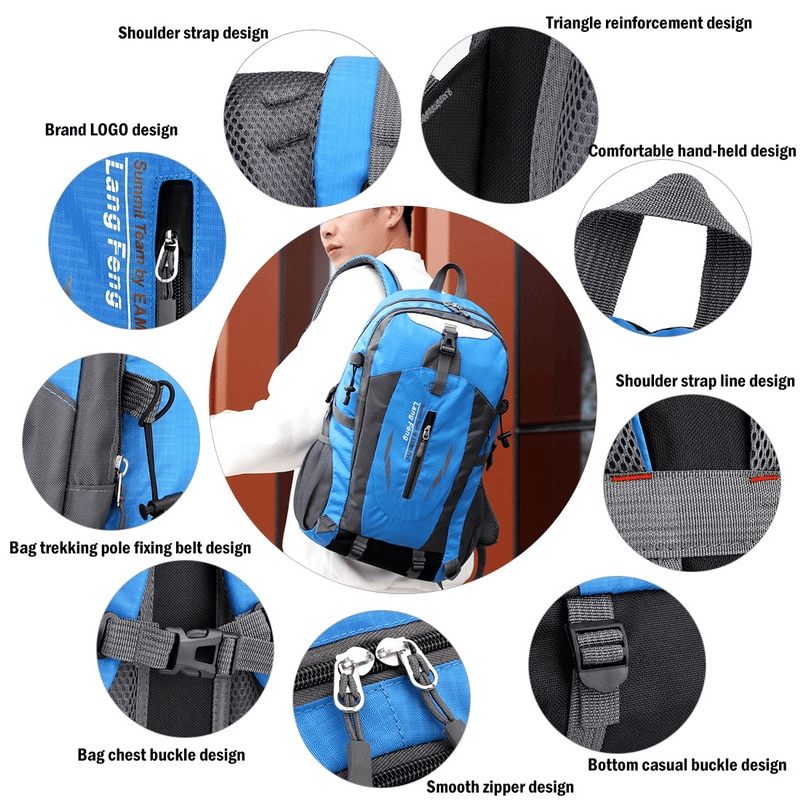 40L Men Women Travel Backpack Rucksack Camping Laptop Hiking School Book Bag USA - DelightsDownSouth