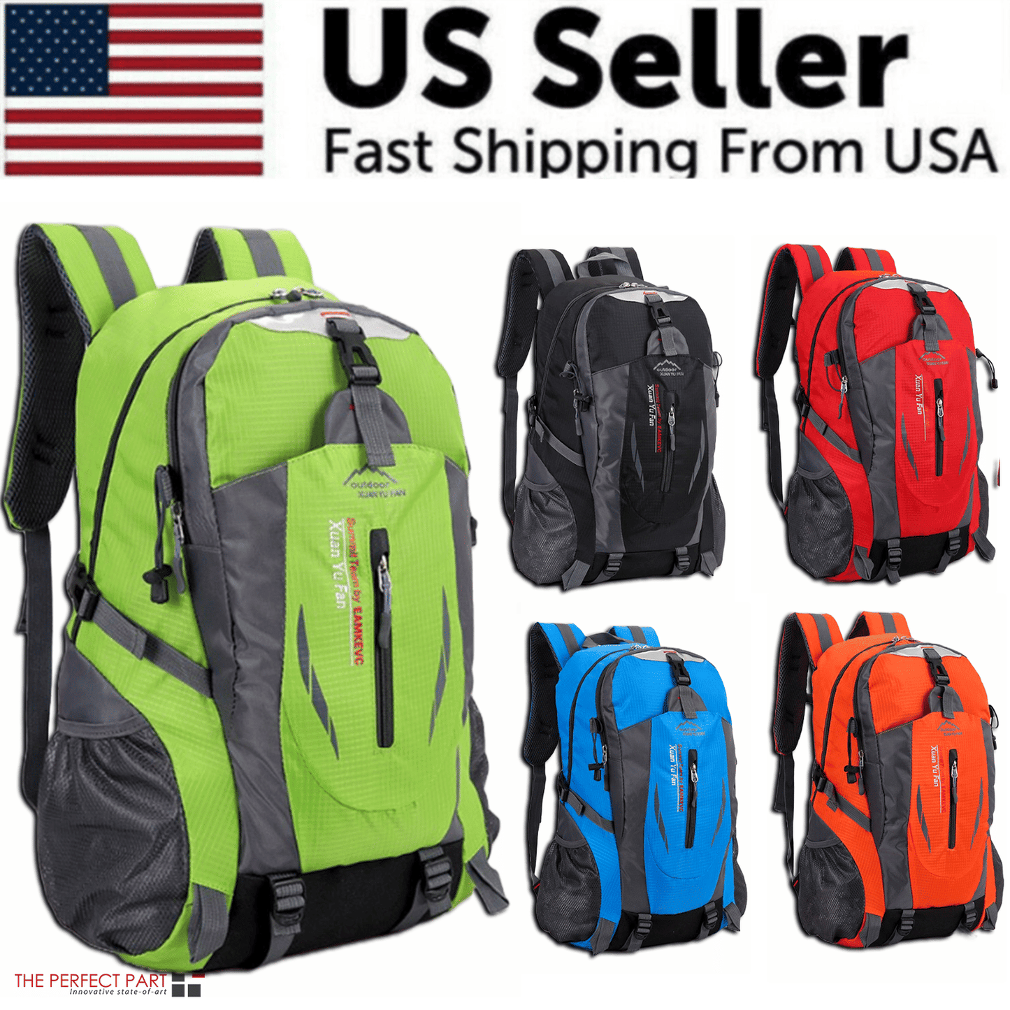 40L Men Women Travel Backpack Rucksack Camping Laptop Hiking School Book Bag USA - DelightsDownSouth