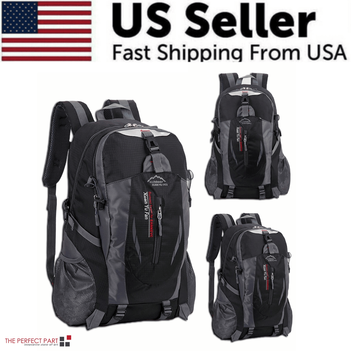 40L Men Women Travel Backpack Rucksack Camping Laptop Hiking School Book Bag USA - DelightsDownSouth