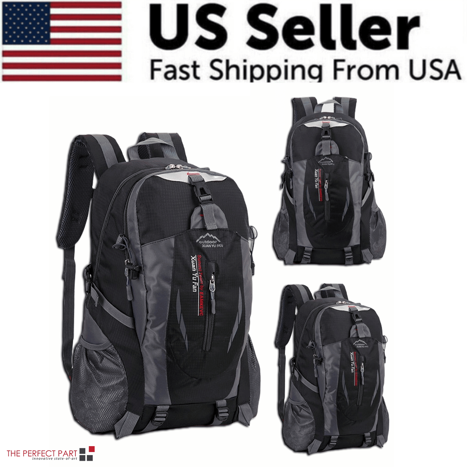 40L Men Women Travel Backpack Rucksack Camping Laptop Hiking School Book Bag USA - DelightsDownSouth