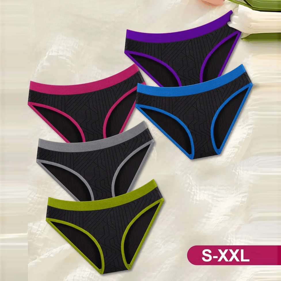 5 Colors Pack Women's Panties Bikini Sexy Underwear Nylon Seamless Knickers Women's Breathable Panties - DelightsDownSouth