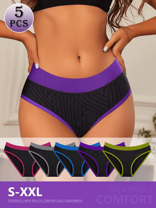5 Colors Pack Women's Panties Bikini Sexy Underwear Nylon Seamless Knickers Women's Breathable Panties - DelightsDownSouth
