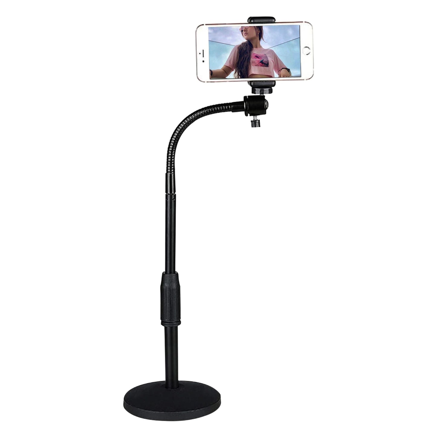 5 Core Gooseneck Phone Holder Stand for Desk Table Flexible Arm with Anti - Skid Round Base, Cell Phones Mount Clamp Compatible with All Smart Phones RBS MOB - DelightsDownSouth