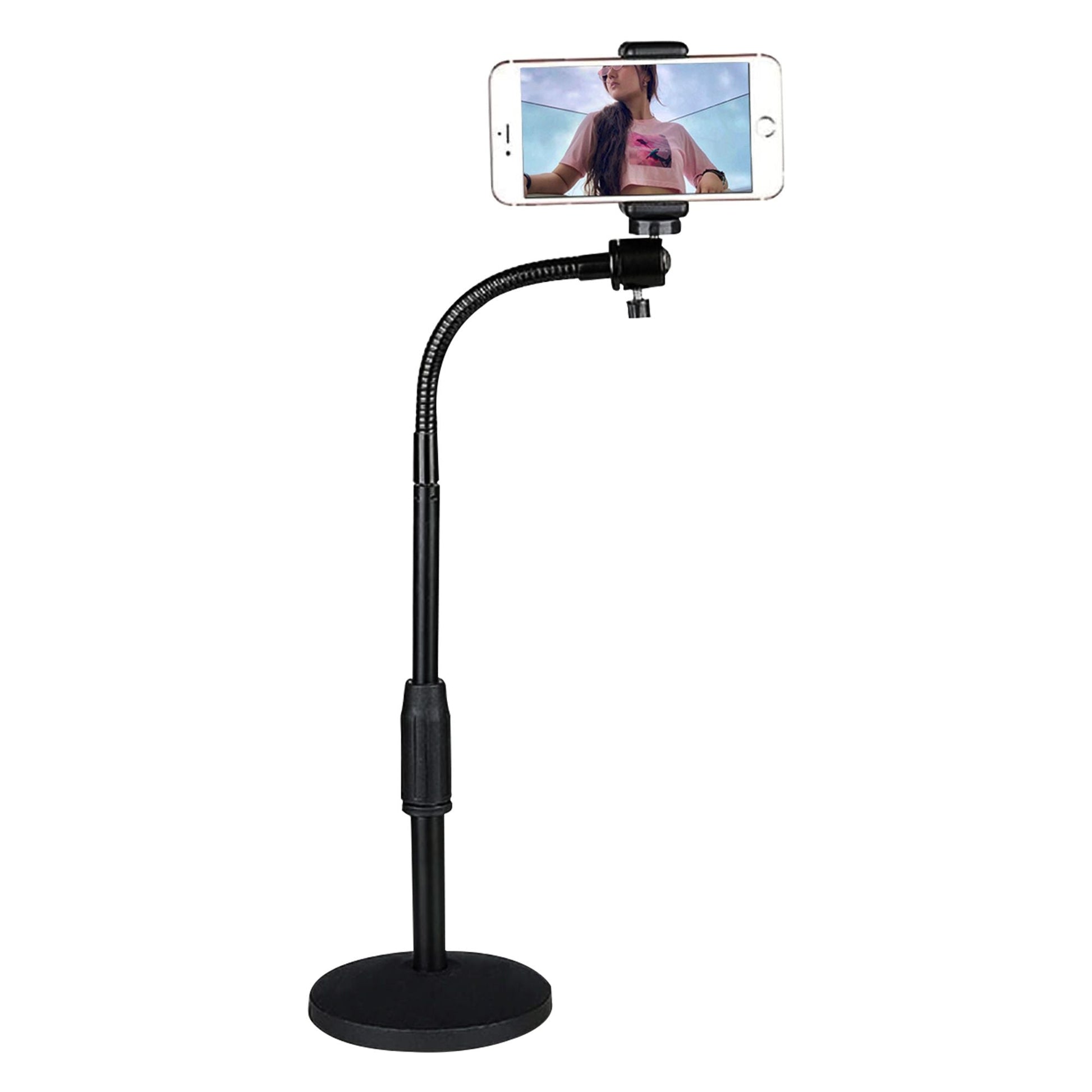 5 Core Gooseneck Phone Holder Stand for Desk Table Flexible Arm with Anti - Skid Round Base, Cell Phones Mount Clamp Compatible with All Smart Phones RBS MOB - DelightsDownSouth