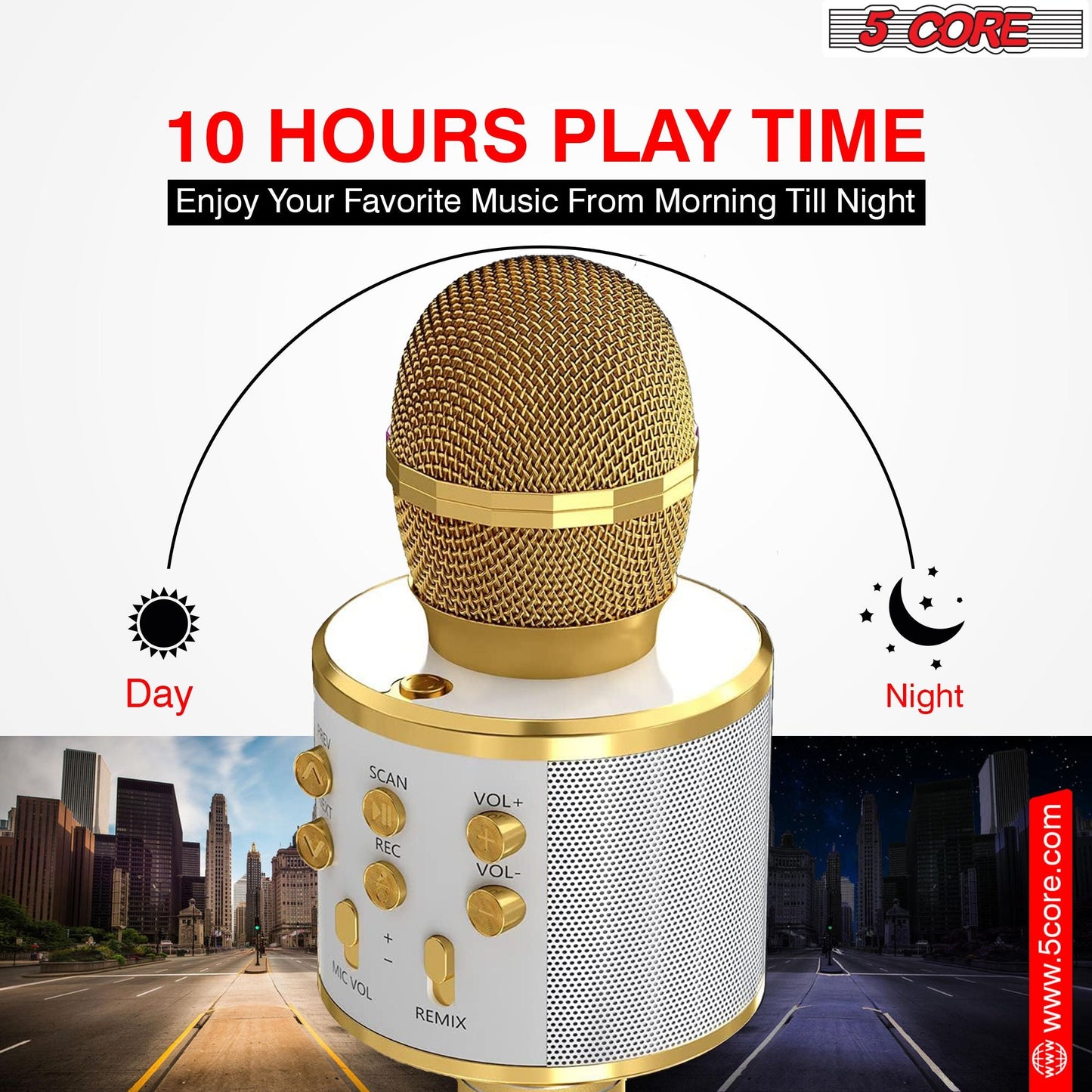 5 Core Microphone Wireless Karaoke Mic With Speaker 3 in 1 Portable Bluetooth Microfono Inalambrico - DelightsDownSouth
