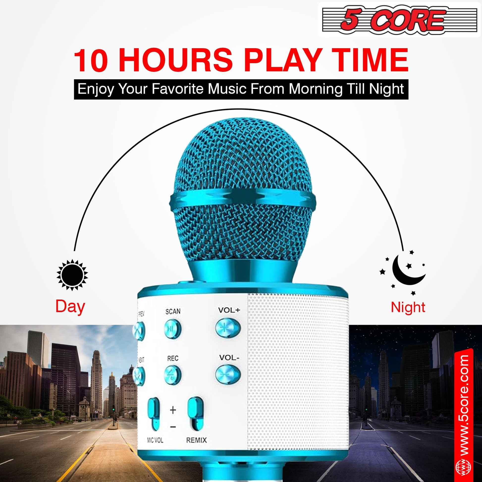 5 Core Microphone Wireless Karaoke Mic With Speaker 3 in 1 Portable Bluetooth Microfono Inalambrico - DelightsDownSouth