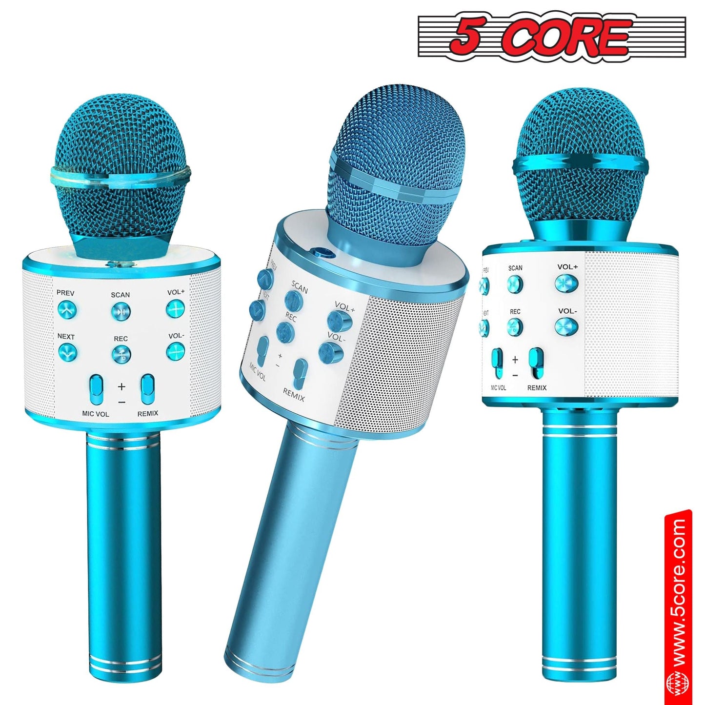 5 Core Microphone Wireless Karaoke Mic With Speaker 3 in 1 Portable Bluetooth Microfono Inalambrico - DelightsDownSouth
