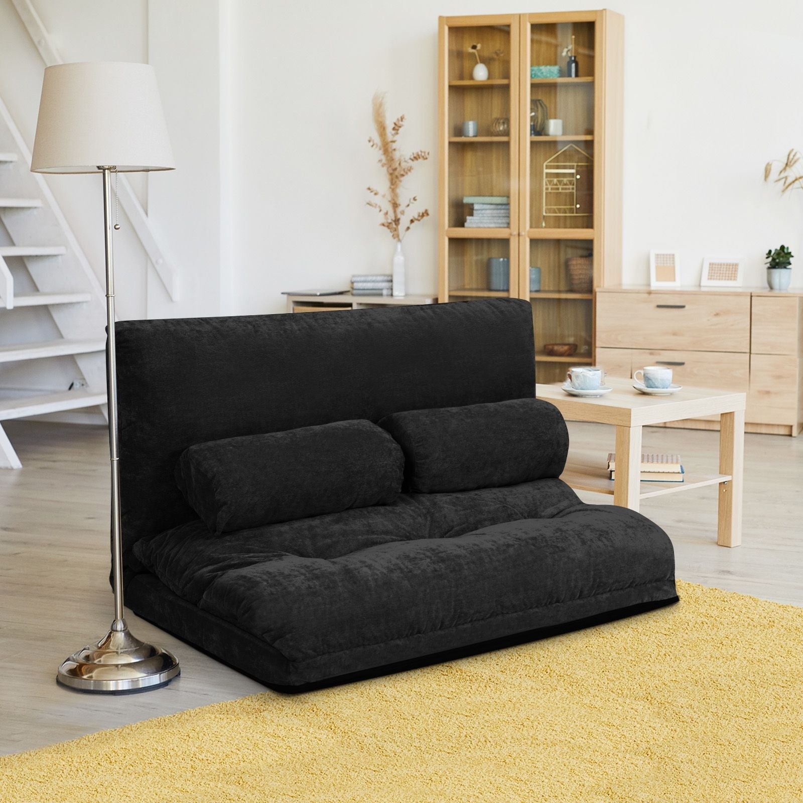 6 - Position Adjustable Sleeper Lounge Couch with 2 Pillows - DelightsDownSouth