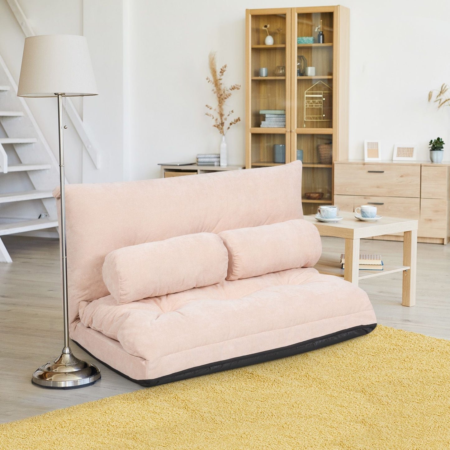 6 - Position Adjustable Sleeper Lounge Couch with 2 Pillows - DelightsDownSouth