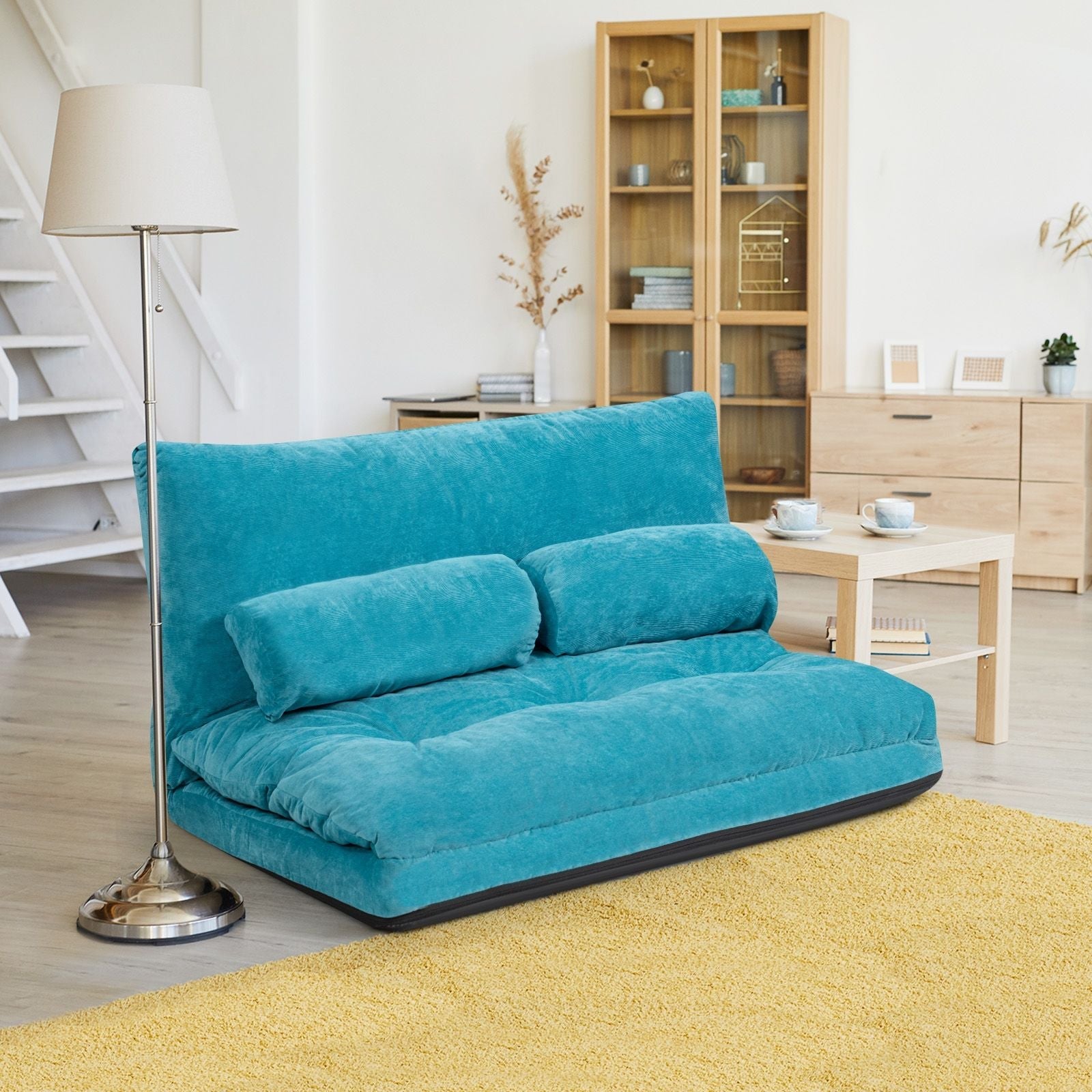 6 - Position Adjustable Sleeper Lounge Couch with 2 Pillows - DelightsDownSouth