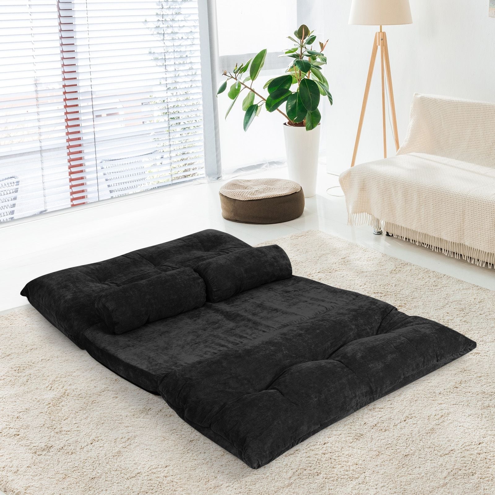 6 - Position Adjustable Sleeper Lounge Couch with 2 Pillows - DelightsDownSouth