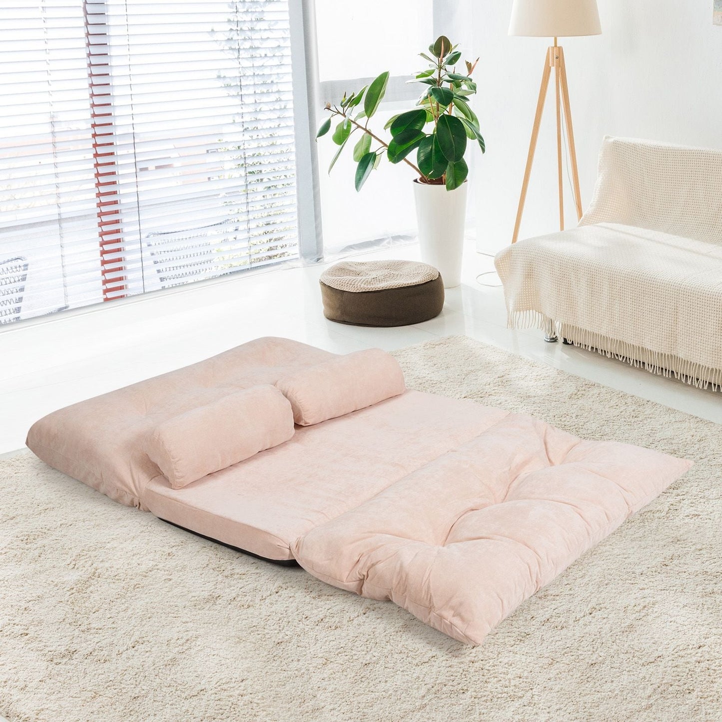 6 - Position Adjustable Sleeper Lounge Couch with 2 Pillows - DelightsDownSouth