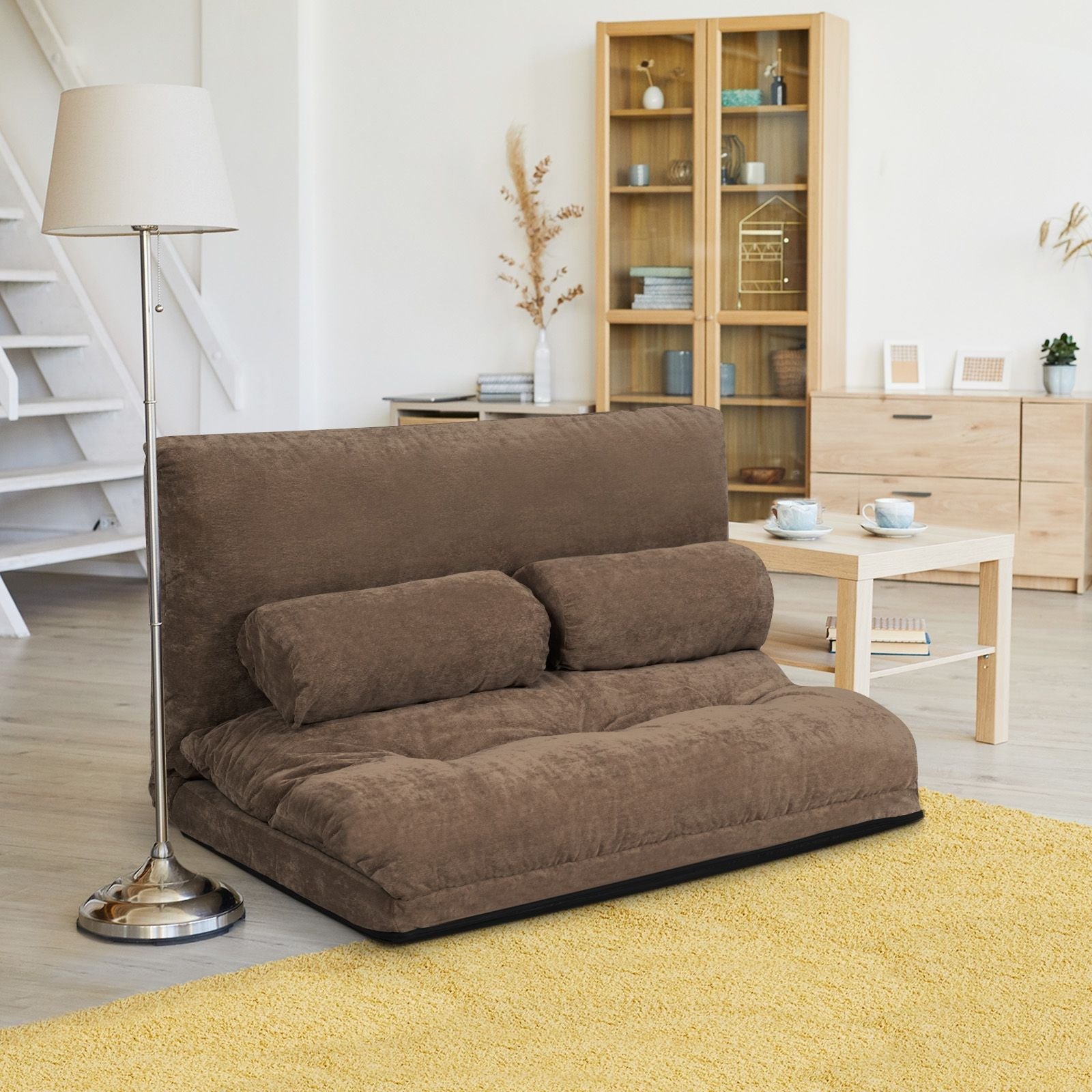 6 - Position Adjustable Sleeper Lounge Couch with 2 Pillows - DelightsDownSouth