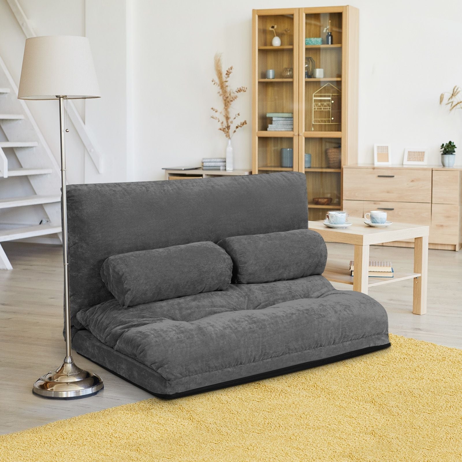6 - Position Adjustable Sleeper Lounge Couch with 2 Pillows - DelightsDownSouth