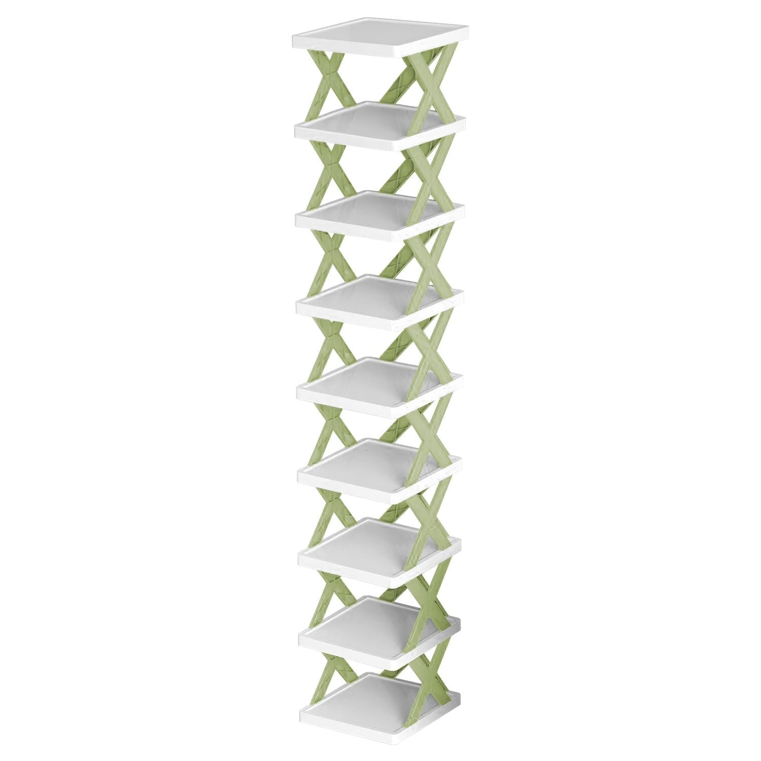 9Tier Narrow Entryway Shoe Rack Free Standing Vertical Shoe Organizer Plastic Shoes Storage Shelf Closet Hallway - DelightsDownSouth