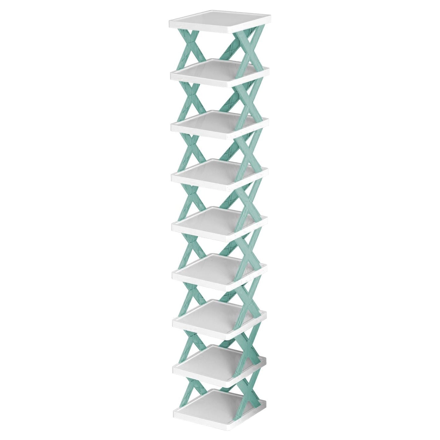 9Tier Narrow Entryway Shoe Rack Free Standing Vertical Shoe Organizer Plastic Shoes Storage Shelf Closet Hallway - DelightsDownSouth
