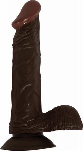 All American Whopper 8 inches Vibrating Dildo, Balls Brown - DelightsDownSouth