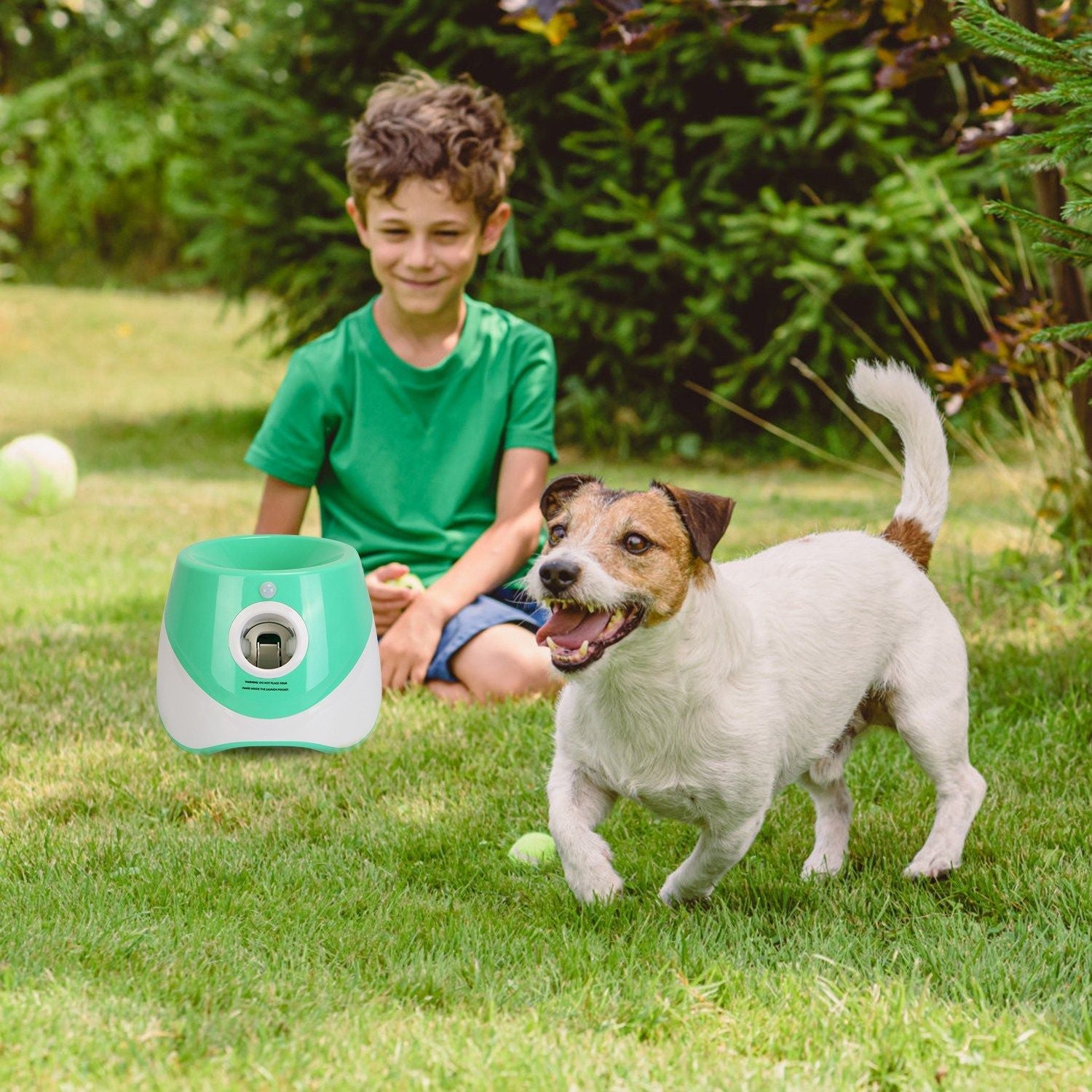 Automatic Dog Ball Launcher Included 6 Tennis Balls Dog With 3 Adjustable Launch Distance Interactive Ball Thrower Fetch Machine For Small Medium Dogs - DelightsDownSouth