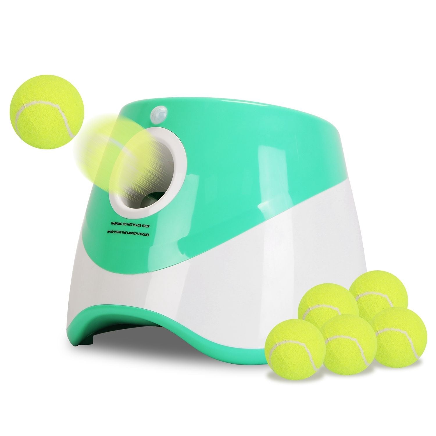 Automatic Dog Ball Launcher Included 6 Tennis Balls Dog With 3 Adjustable Launch Distance Interactive Ball Thrower Fetch Machine For Small Medium Dogs - DelightsDownSouth