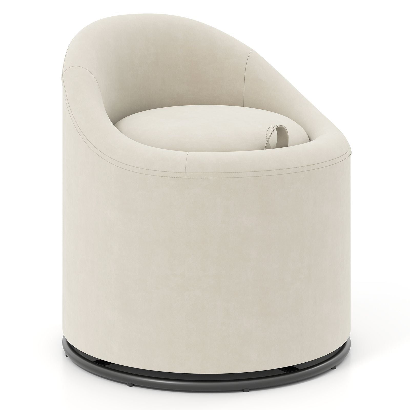 Barrel Chair with Storage 360° Swivel Upholstered Vanity Chair - DelightsDownSouth