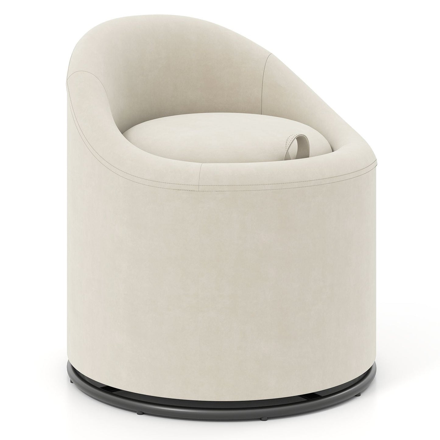 Barrel Chair with Storage 360° Swivel Upholstered Vanity Chair - DelightsDownSouth
