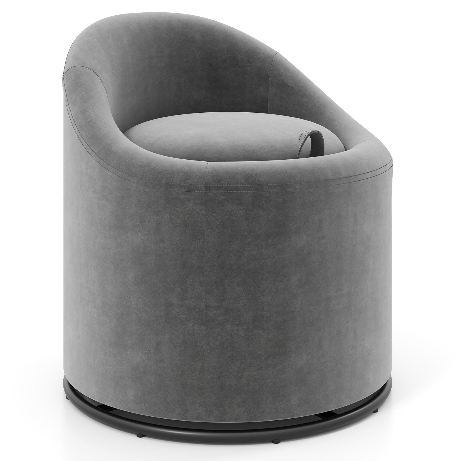 Barrel Chair with Storage 360° Swivel Upholstered Vanity Chair - DelightsDownSouth