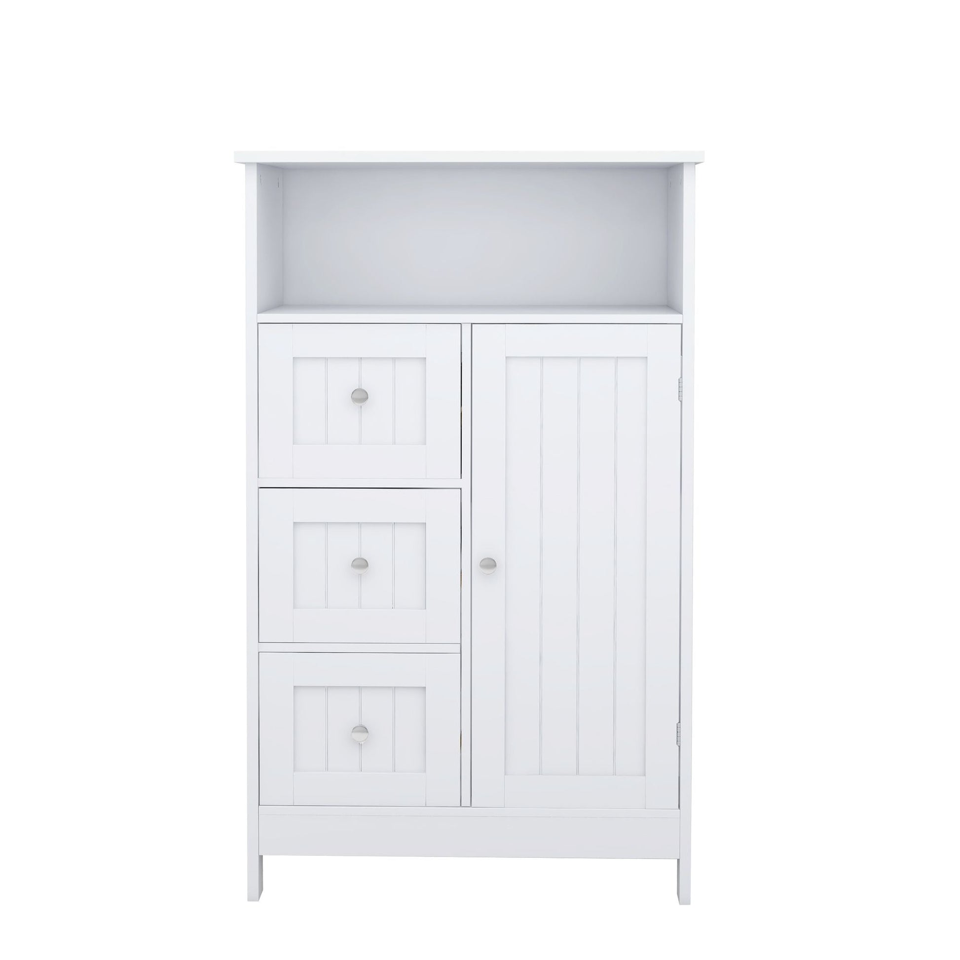 Bathroom standing storage cabinet with 3 drawers and 1 door - White - DelightsDownSouth