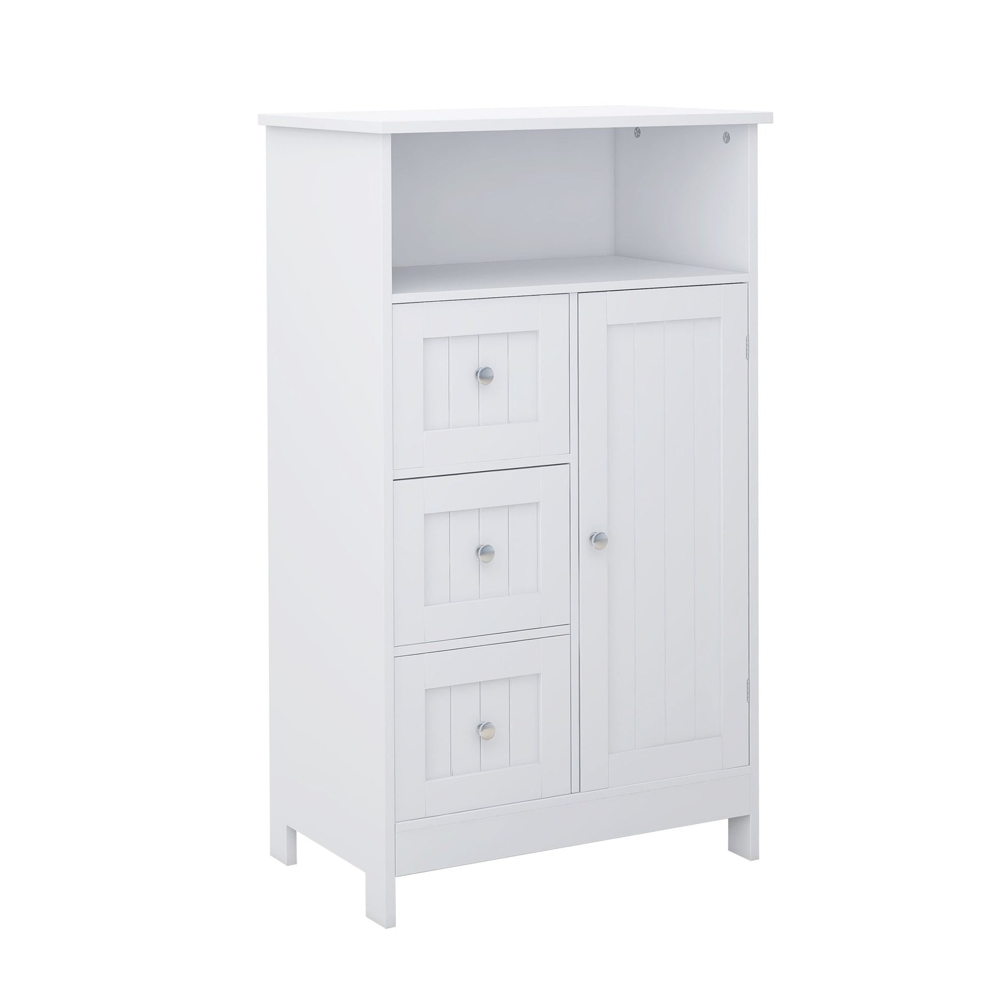 Bathroom standing storage cabinet with 3 drawers and 1 door - White - DelightsDownSouth
