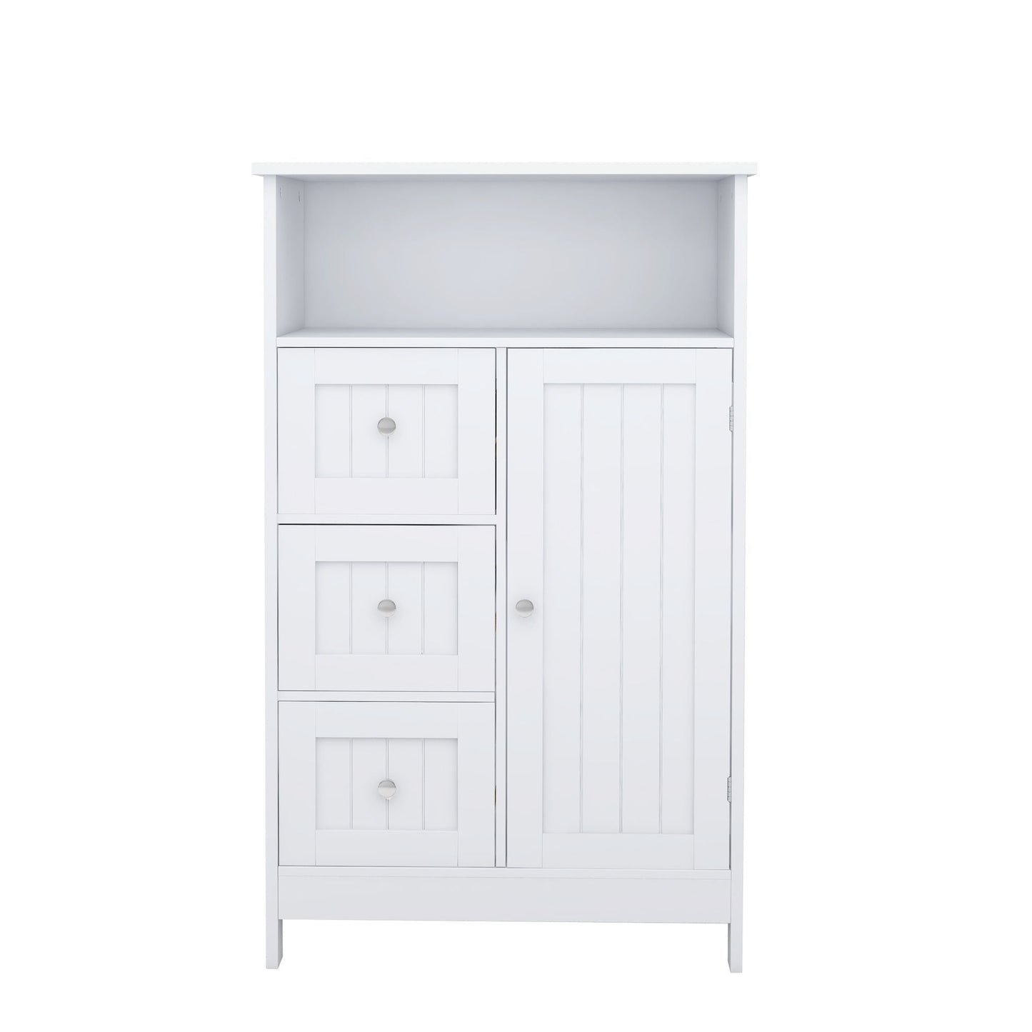 Bathroom standing storage cabinet with 3 drawers and 1 door - White - DelightsDownSouth