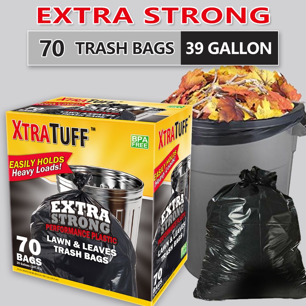 Boxed Disposable Garbage Bag 70 Pieces Puncture Tear Resistant Trash Bags, 39 Gallon Capacity, Multipurpose Cleaning Supplies For Industrial, Garden, Home, And Commercial Use - Durable, Leak - Proof - DelightsDownSouth