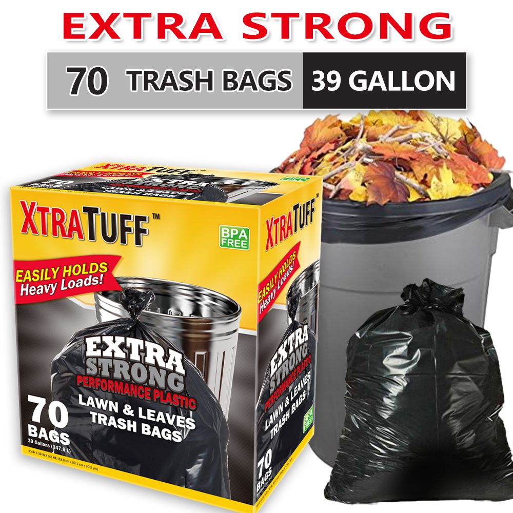 Boxed Disposable Garbage Bag 70 Pieces Puncture Tear Resistant Trash Bags, 39 Gallon Capacity, Multipurpose Cleaning Supplies For Industrial, Garden, Home, And Commercial Use - Durable, Leak - Proof - DelightsDownSouth