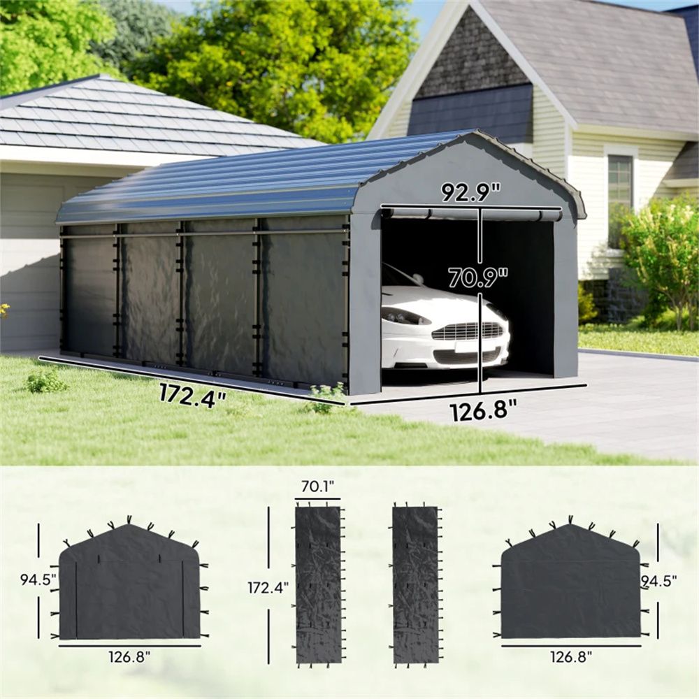 Car shed side wall panel, replace side wall cover, dark gray (only replace car shed side wall) - DelightsDownSouth