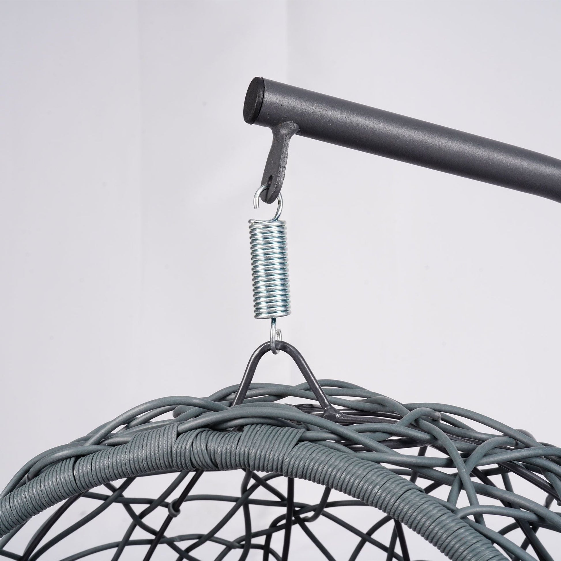 Cat Swing Bed with Stand & Cushion, Cat Egg Chair with Rattan Wicker Appearance, Indoor Hanging Swinging Cat Bed for Cats, Small Dogs, and Small Animals.Gray - DelightsDownSouth