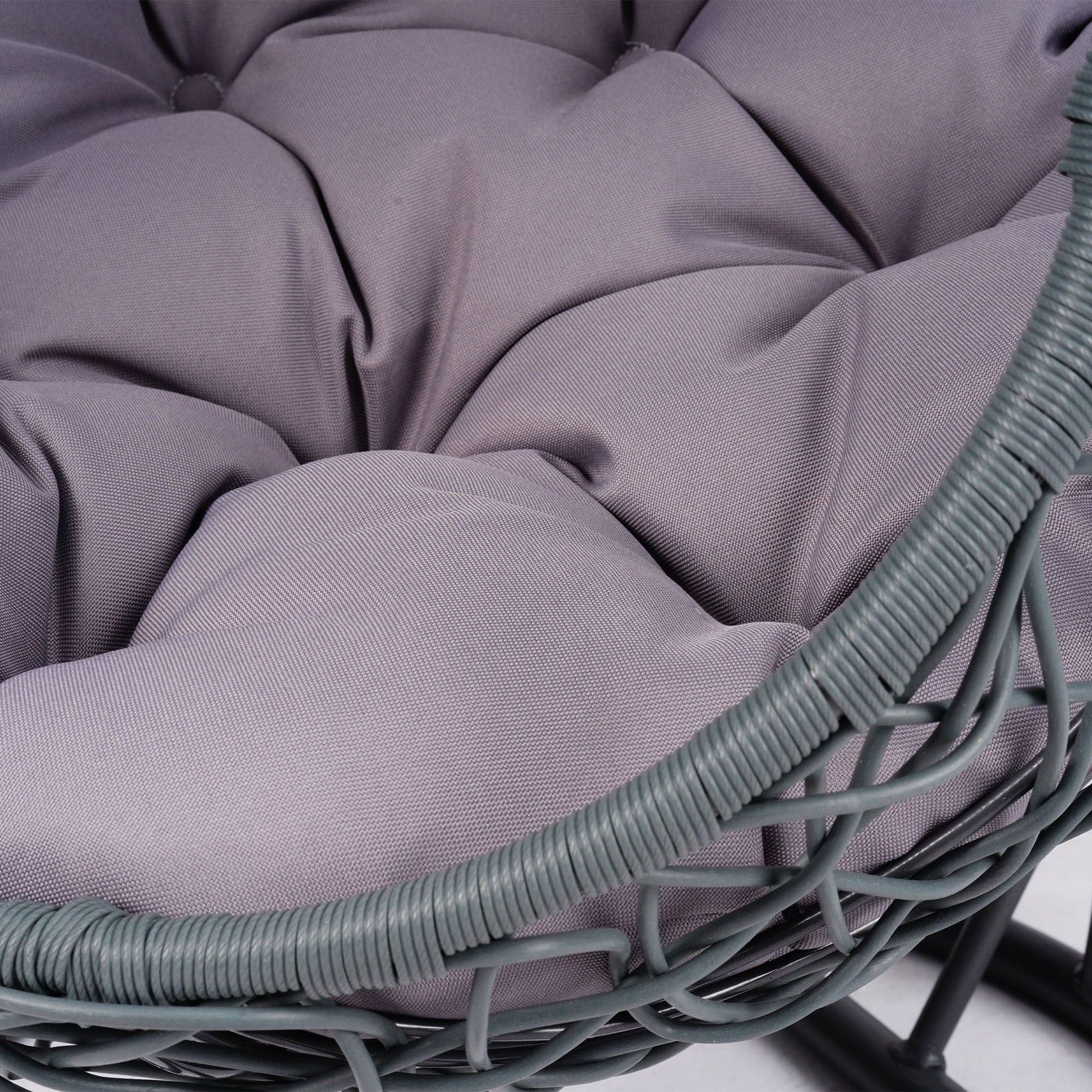 Cat Swing Bed with Stand & Cushion, Cat Egg Chair with Rattan Wicker Appearance, Indoor Hanging Swinging Cat Bed for Cats, Small Dogs, and Small Animals.Gray - DelightsDownSouth