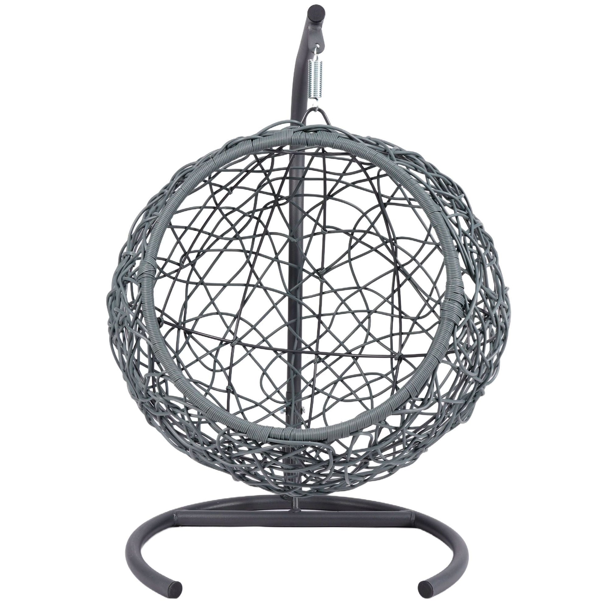 Cat Swing Bed with Stand & Cushion, Cat Egg Chair with Rattan Wicker Appearance, Indoor Hanging Swinging Cat Bed for Cats, Small Dogs, and Small Animals.Gray - DelightsDownSouth