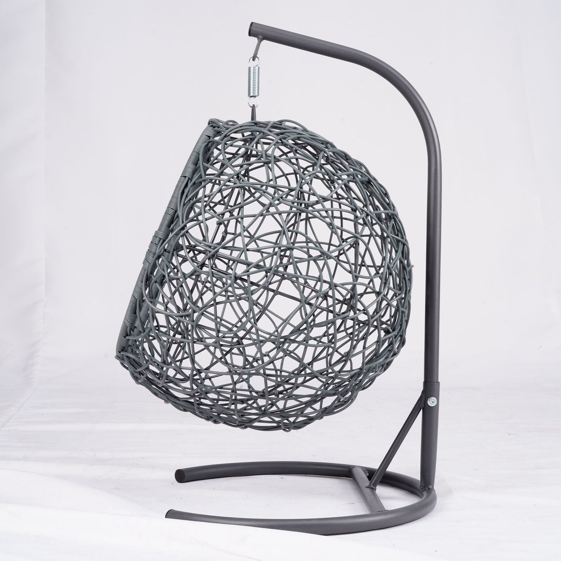 Cat Swing Bed with Stand & Cushion, Cat Egg Chair with Rattan Wicker Appearance, Indoor Hanging Swinging Cat Bed for Cats, Small Dogs, and Small Animals.Gray - DelightsDownSouth