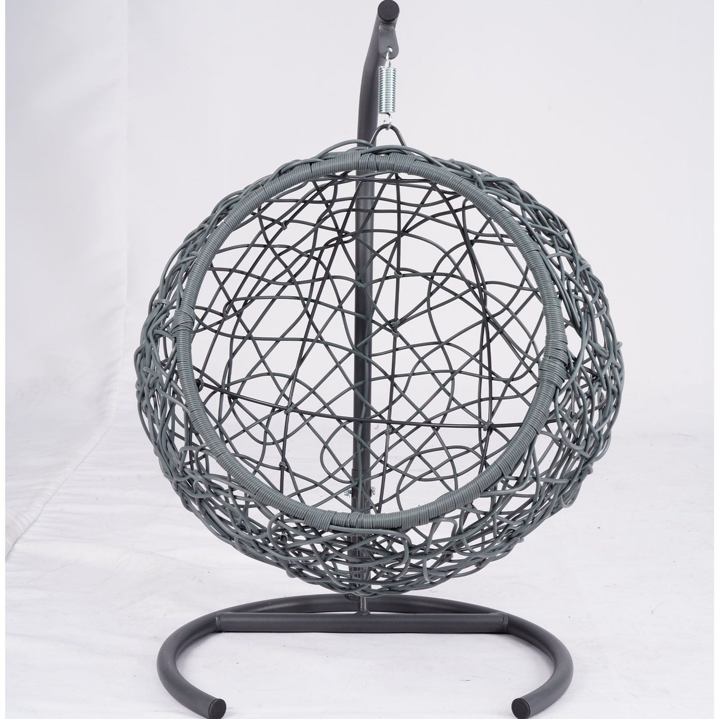Cat Swing Bed with Stand & Cushion, Cat Egg Chair with Rattan Wicker Appearance, Indoor Hanging Swinging Cat Bed for Cats, Small Dogs, and Small Animals.Gray - DelightsDownSouth