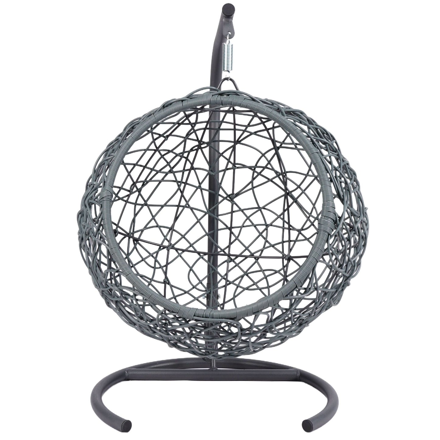 Cat Swing Bed with Stand & Cushion, Cat Egg Chair with Rattan Wicker Appearance, Indoor Hanging Swinging Cat Bed for Cats, Small Dogs, and Small Animals.Gray - DelightsDownSouth