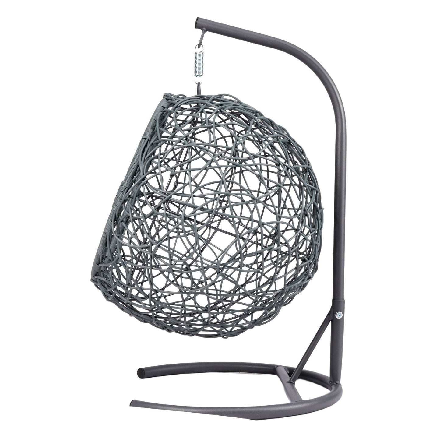 Cat Swing Bed with Stand & Cushion, Cat Egg Chair with Rattan Wicker Appearance, Indoor Hanging Swinging Cat Bed for Cats, Small Dogs, and Small Animals.Gray - DelightsDownSouth