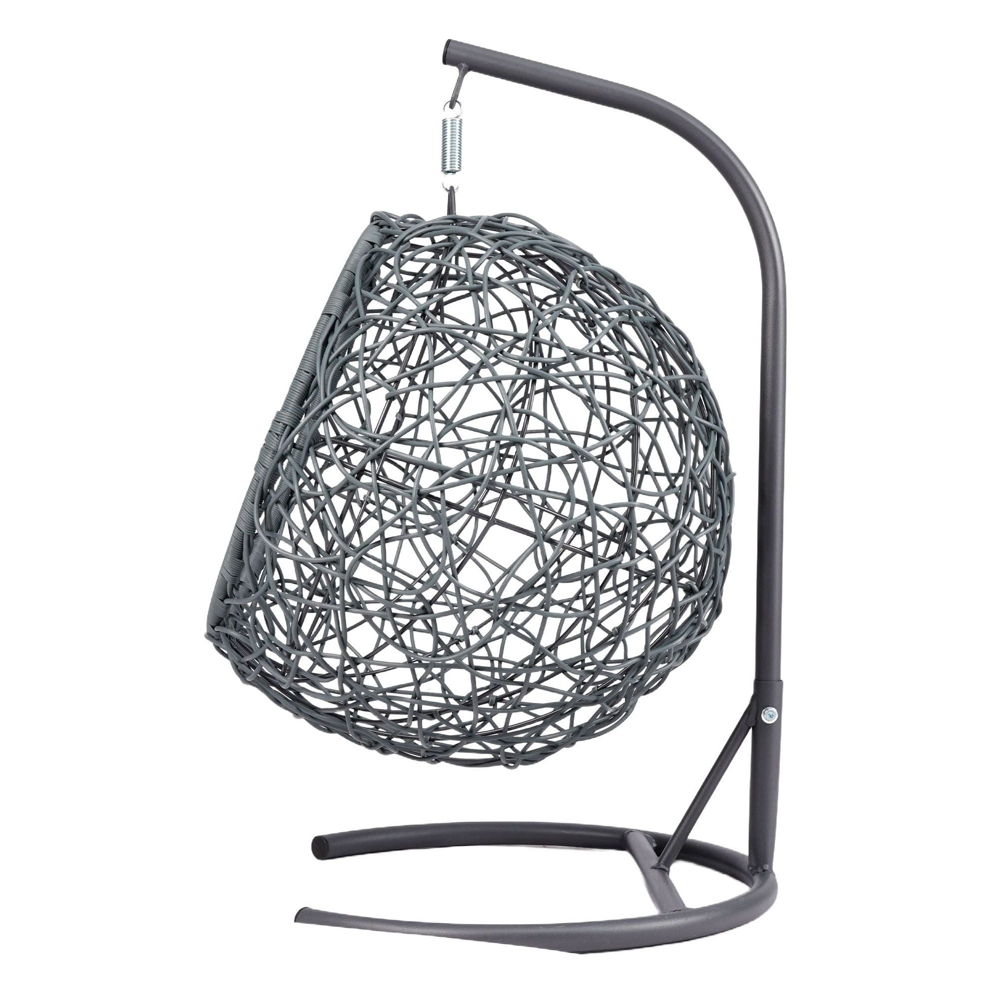 Cat Swing Bed with Stand & Cushion, Cat Egg Chair with Rattan Wicker Appearance, Indoor Hanging Swinging Cat Bed for Cats, Small Dogs, and Small Animals.Gray - DelightsDownSouth