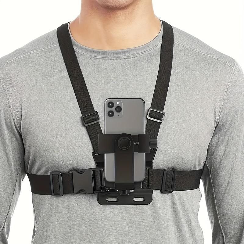 Chest Strap Cell Phone Holder, Adjustable Cell Phone Chest Strap Holder, Outdoor Riding Chest Strap Holder, First View Shooting Accessory For Skiing, Riding, Boating, Hunting, Sports - DelightsDownSouth