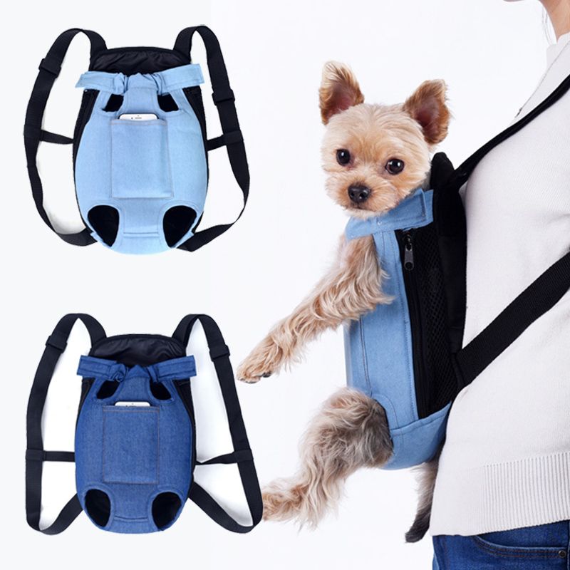 Denim Pet Dog Backpack Outdoor Travel Dog Cat Carrier Bag for Small Dogs Puppy Kedi Carring Bags Pets Products Trasportino Cane - DelightsDownSouth