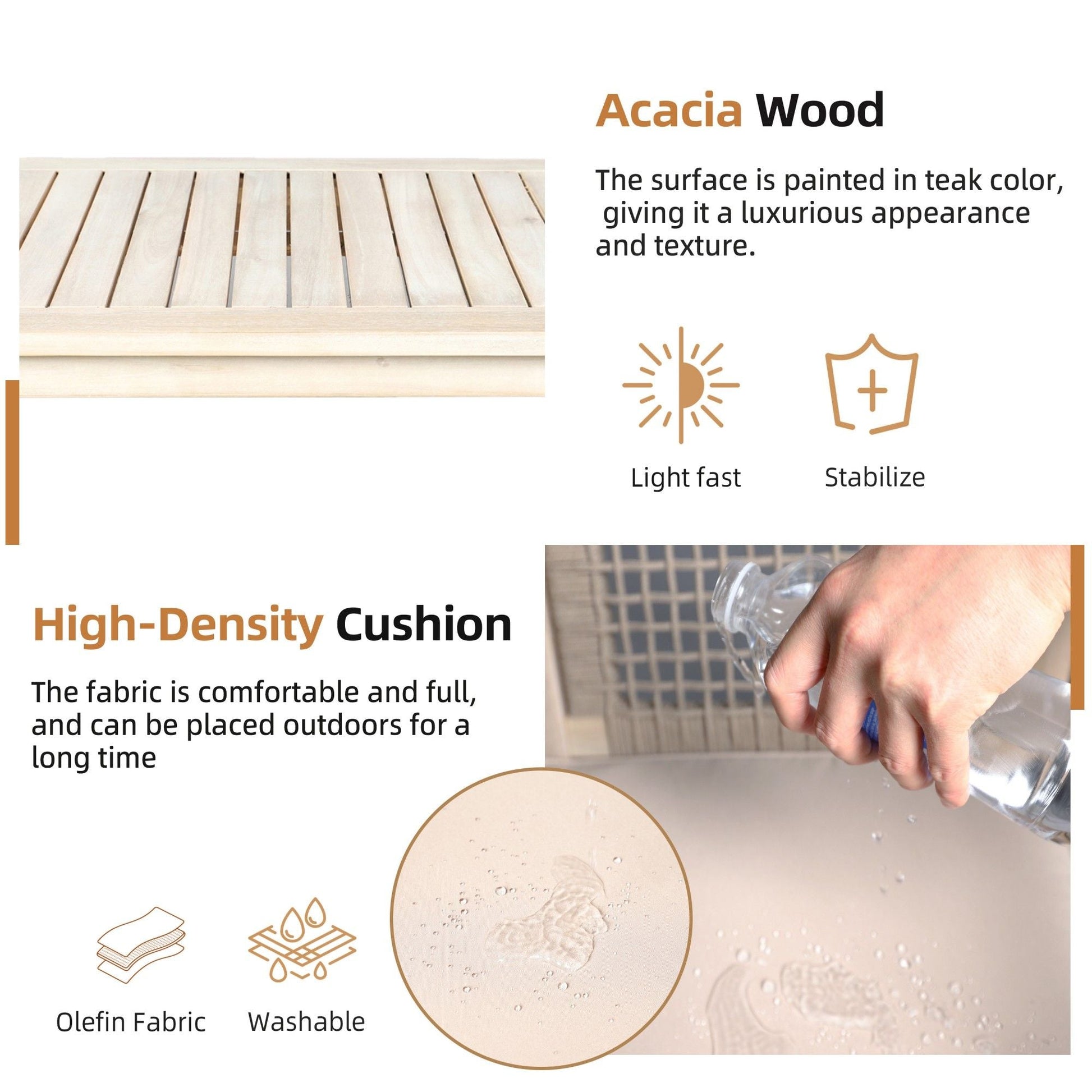 Direct Wicker 4 - Piece Acacia Wood Patio Conversation Set with Cushions, Rope Woven Design Outdoor Furniture Set, Natural - DelightsDownSouth