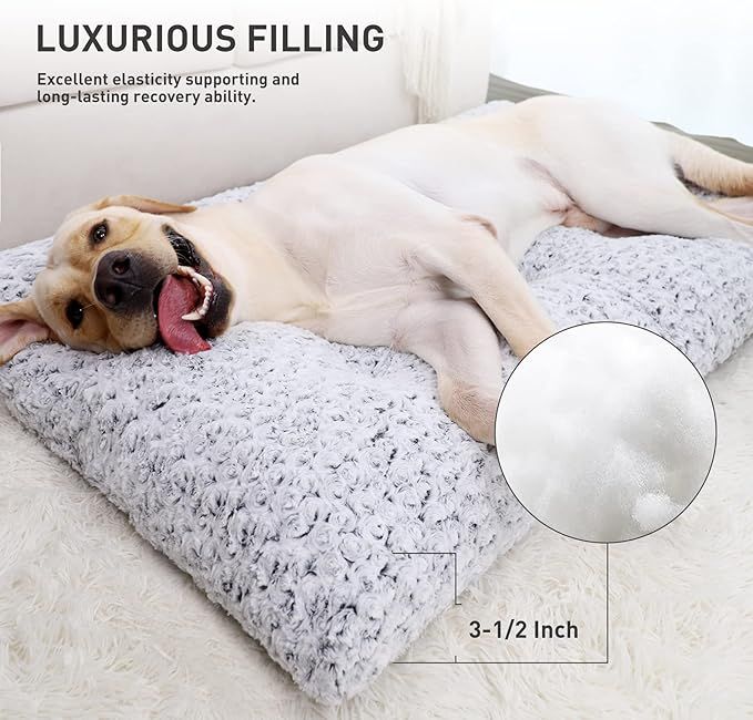 Dog Bed Deluxe Plush Dog Crate Beds Comfy Kennel Pad - DelightsDownSouth