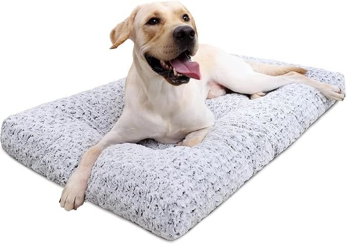 Dog Bed Deluxe Plush Dog Crate Beds Comfy Kennel Pad - DelightsDownSouth